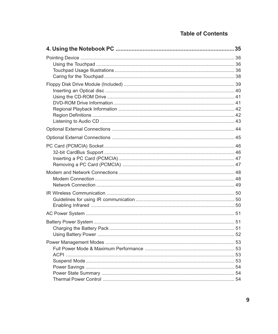 Asus L4E User Manual | Page 9 / 57