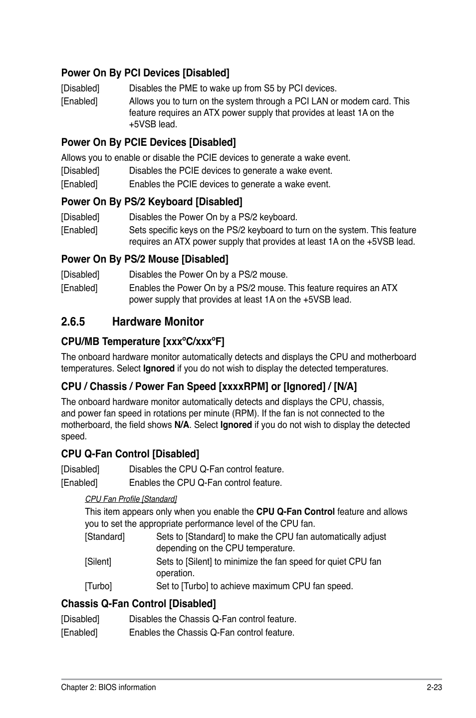 5 hardware monitor, Hardware monitor -23 | Asus P7P55 LX/JOOYON/SI User Manual | Page 65 / 70