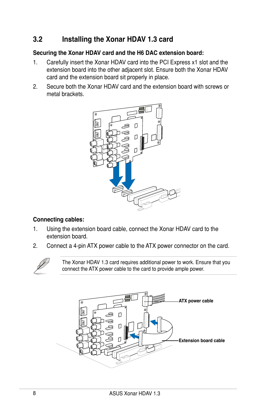 2 installing the xonar hdav 1.3 card | Asus Xonar HDAV1.3 User Manual | Page 14 / 100