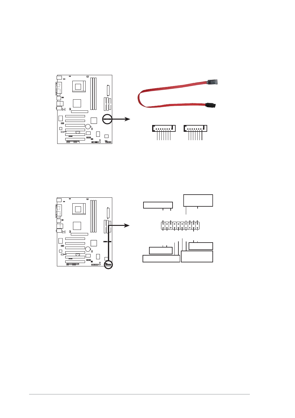 A7v600 se system panel connectors, A7v600 se sata connectors, Sata1 | Sata2, Speaker connector power led, Reset sw smi lead, Atx power switch, Ide_led | Asus A7V600 SE User Manual | Page 36 / 84