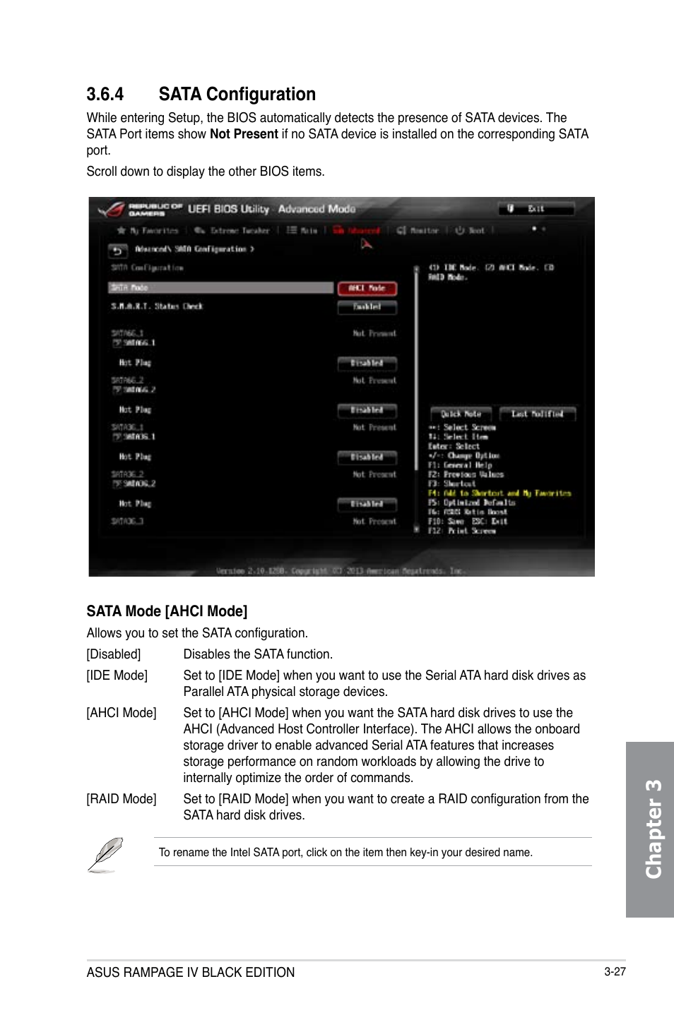 Chapter 3, 4 sata configuration | Asus RAMPAGE IV BLACK EDITION User Manual | Page 117 / 222