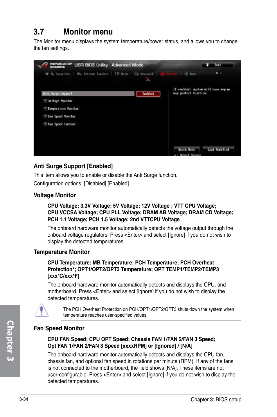 Chapter 3 3.7 monitor menu | Asus RAMPAGE IV BLACK EDITION User Manual | Page 124 / 222