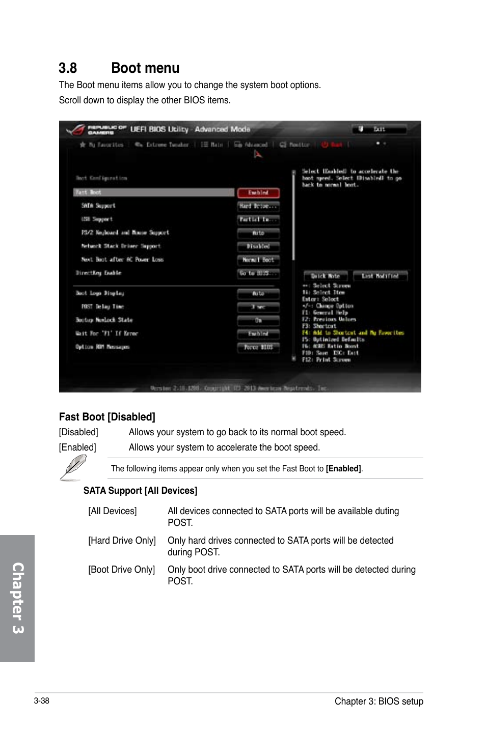 Chapter 3 3.8 boot menu | Asus RAMPAGE IV BLACK EDITION User Manual | Page 128 / 222