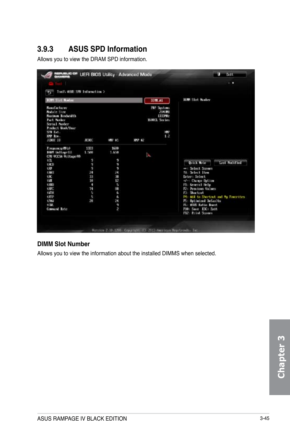 Chapter 3, 3 asus spd information | Asus RAMPAGE IV BLACK EDITION User Manual | Page 135 / 222