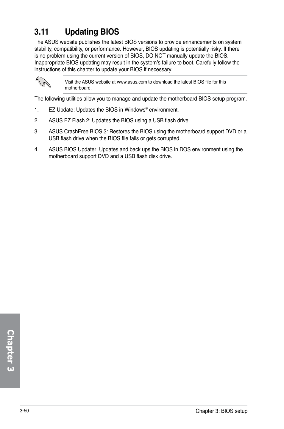 Chapter 3 3.11 updating bios | Asus RAMPAGE IV BLACK EDITION User Manual | Page 140 / 222