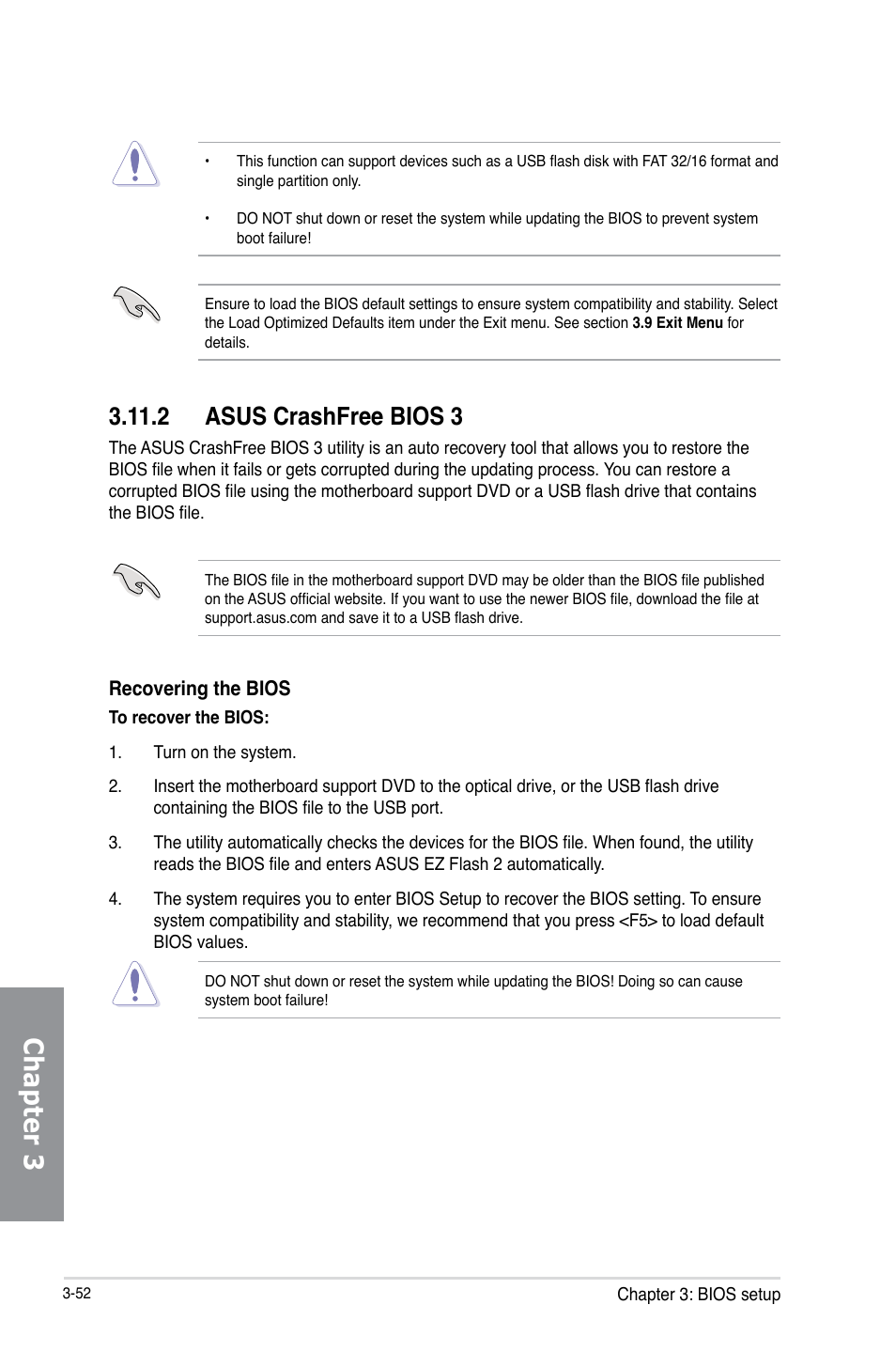 Chapter 3, 2 asus crashfree bios 3 | Asus RAMPAGE IV BLACK EDITION User Manual | Page 142 / 222