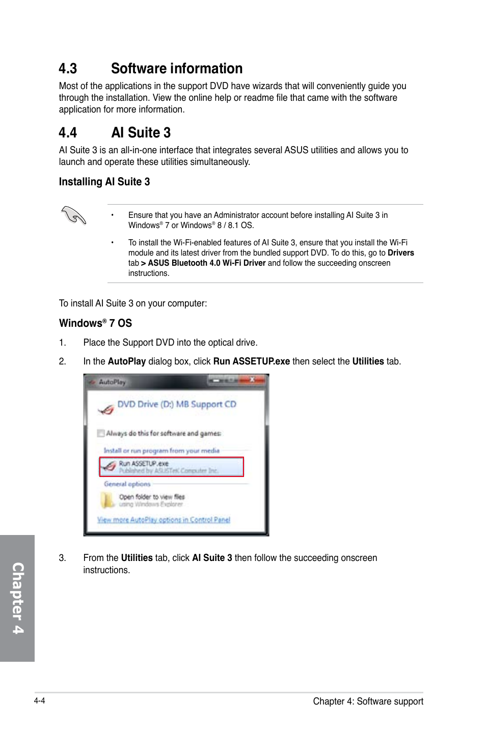 Chapter 4 4.3 software information, 4 ai suite 3 | Asus RAMPAGE IV BLACK EDITION User Manual | Page 150 / 222