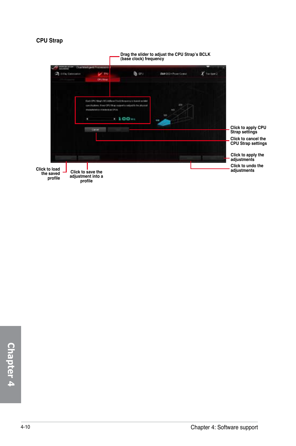 Chapter 4, Chapter 4: software support, Cpu strap | Asus RAMPAGE IV BLACK EDITION User Manual | Page 156 / 222