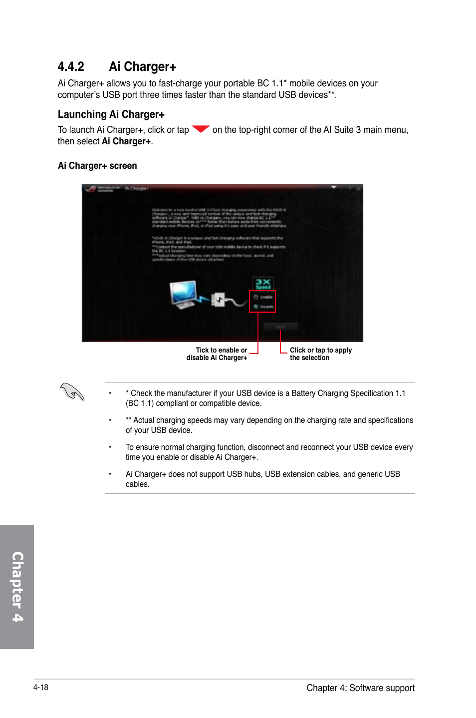 Chapter 4, 2 ai charger | Asus RAMPAGE IV BLACK EDITION User Manual | Page 164 / 222