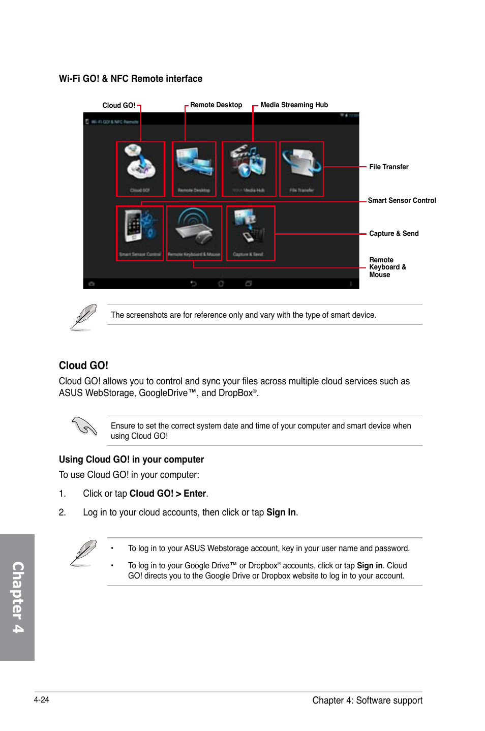 Chapter 4, Cloud go | Asus RAMPAGE IV BLACK EDITION User Manual | Page 170 / 222