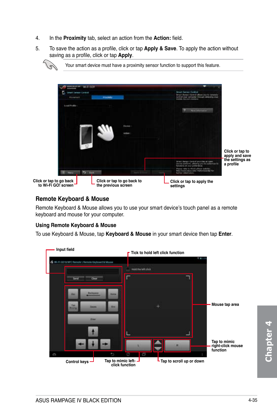 Chapter 4, Remote keyboard & mouse | Asus RAMPAGE IV BLACK EDITION User Manual | Page 181 / 222