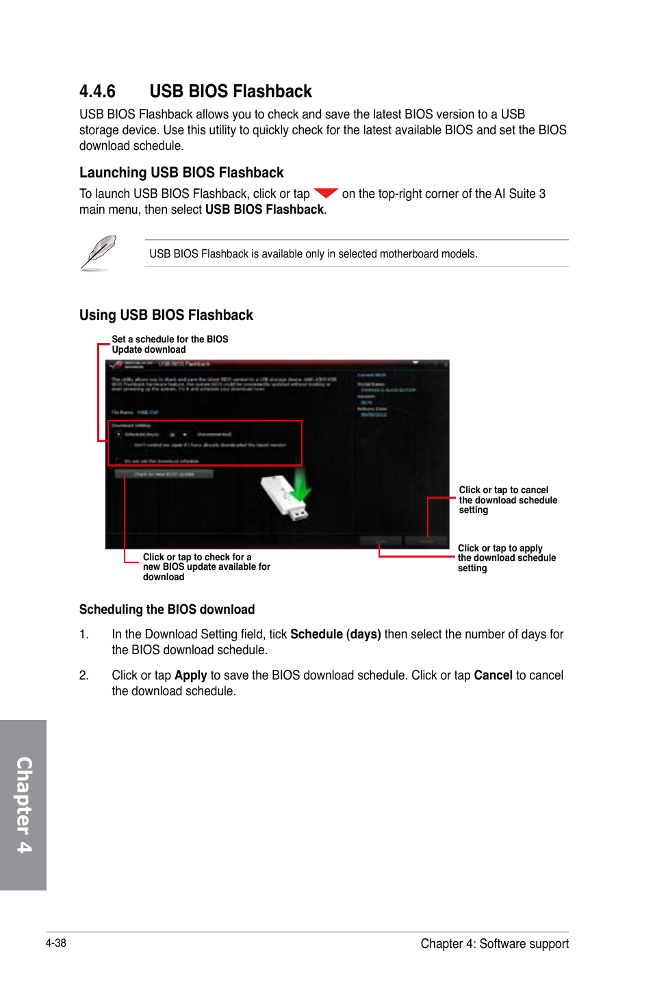 Chapter 4, 6 usb bios flashback | Asus RAMPAGE IV BLACK EDITION User Manual | Page 184 / 222