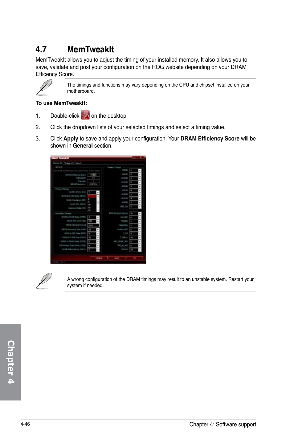 Chapter 4 4.7 memtweakit | Asus RAMPAGE IV BLACK EDITION User Manual | Page 192 / 222