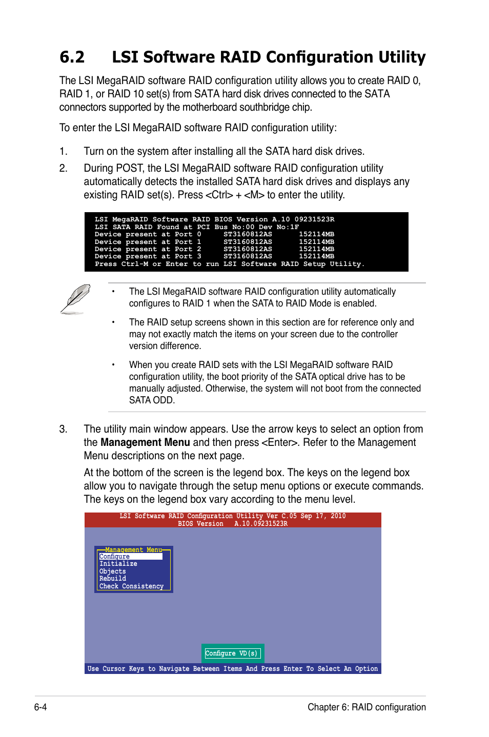 2 lsi software raid configuration utility | Asus RS926-E7/RS8 User Manual | Page 128 / 200