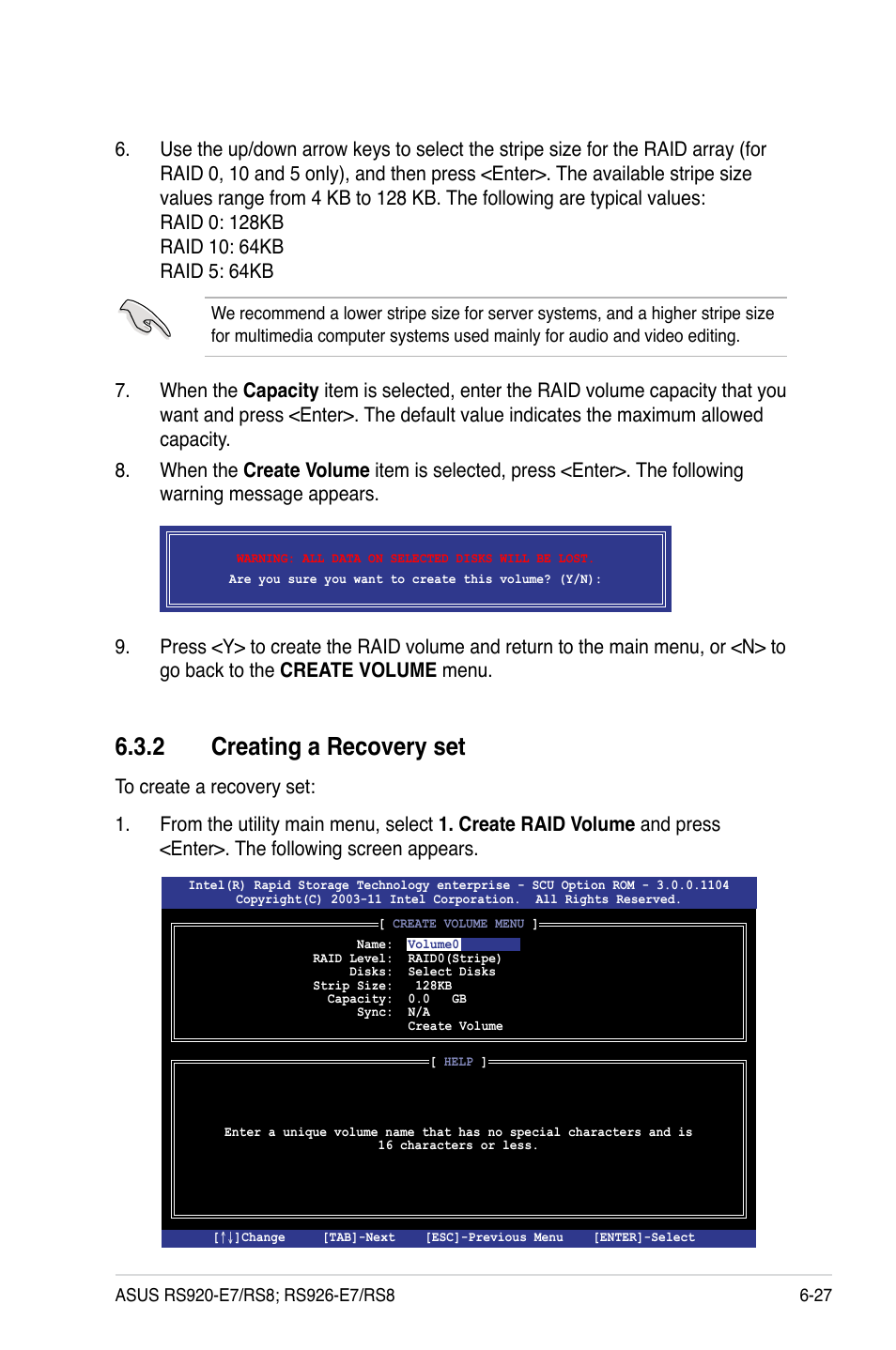 2 creating a recovery set | Asus RS926-E7/RS8 User Manual | Page 151 / 200