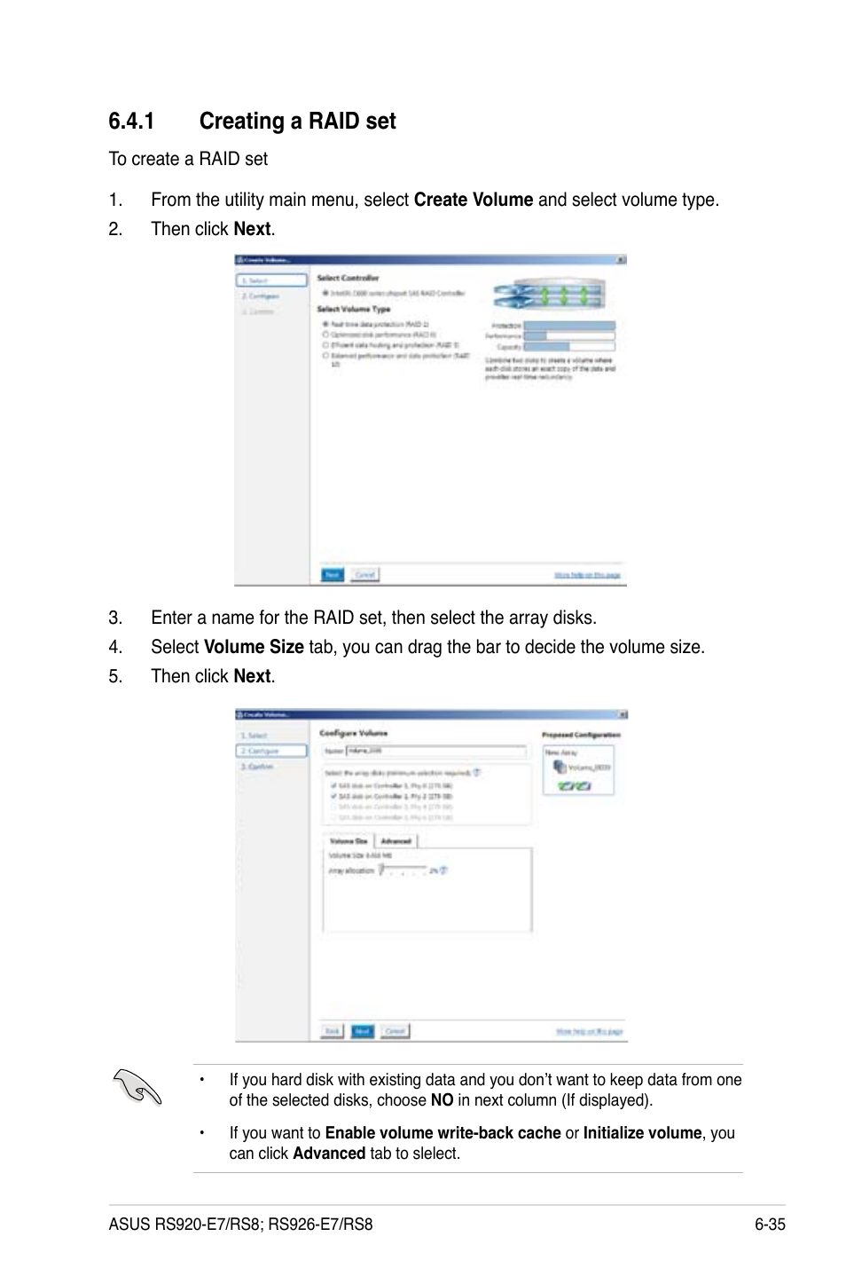 1 creating a raid set | Asus RS926-E7/RS8 User Manual | Page 159 / 200