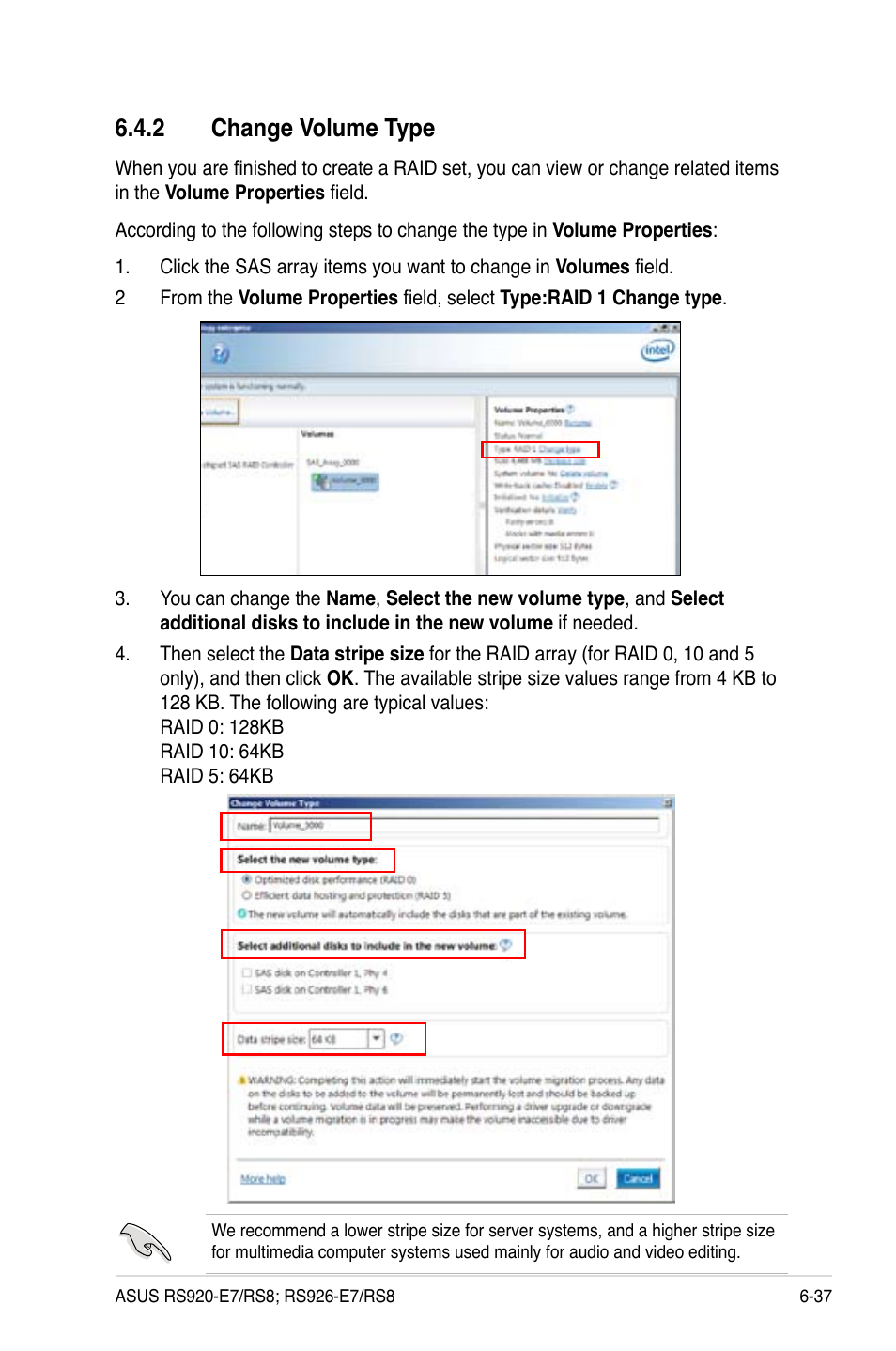 2 change volume type | Asus RS926-E7/RS8 User Manual | Page 161 / 200