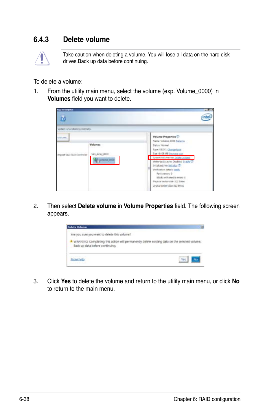 3 delete volume | Asus RS926-E7/RS8 User Manual | Page 162 / 200
