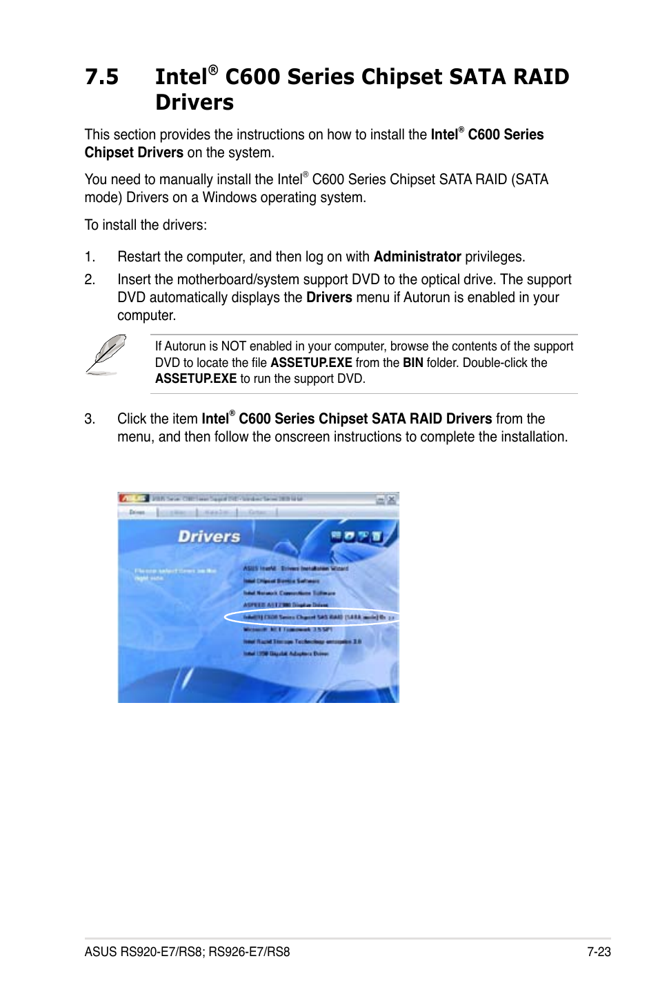5 intel, C600 series chipset sata raid drivers | Asus RS926-E7/RS8 User Manual | Page 187 / 200