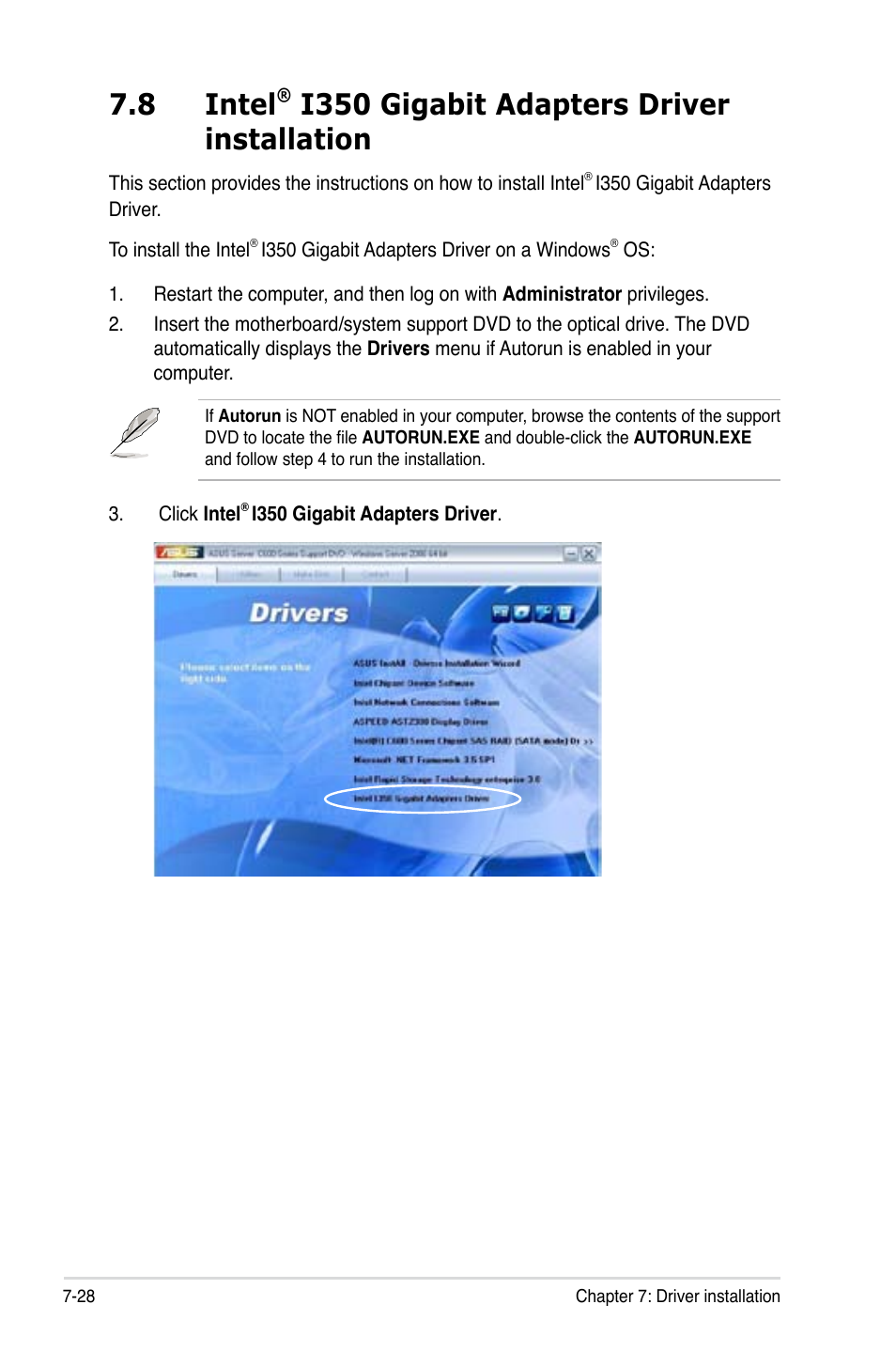 8 intel, I350 gigabit adapters driver installation | Asus RS926-E7/RS8 User Manual | Page 192 / 200