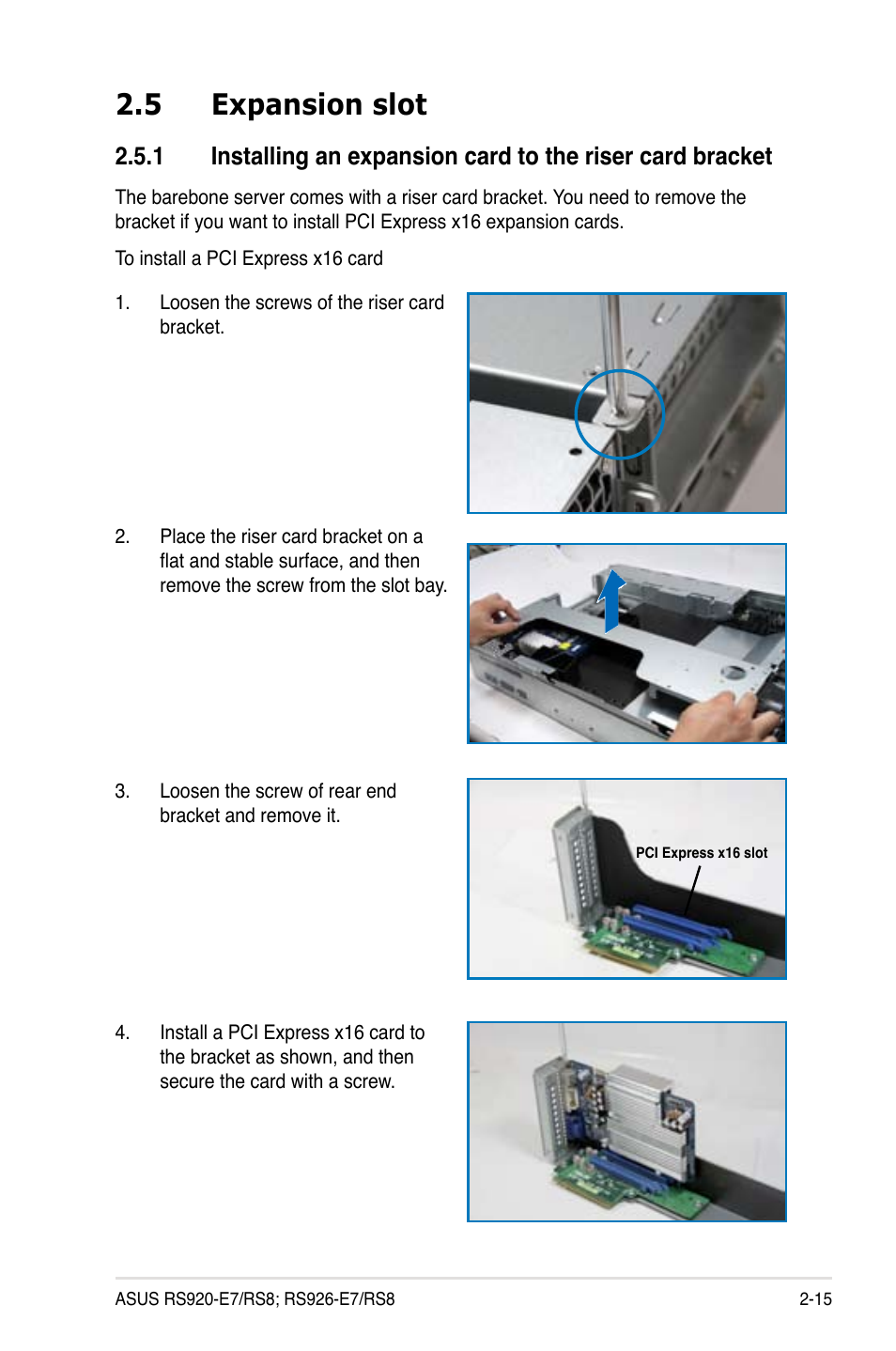 5 expansion slot | Asus RS926-E7/RS8 User Manual | Page 37 / 200