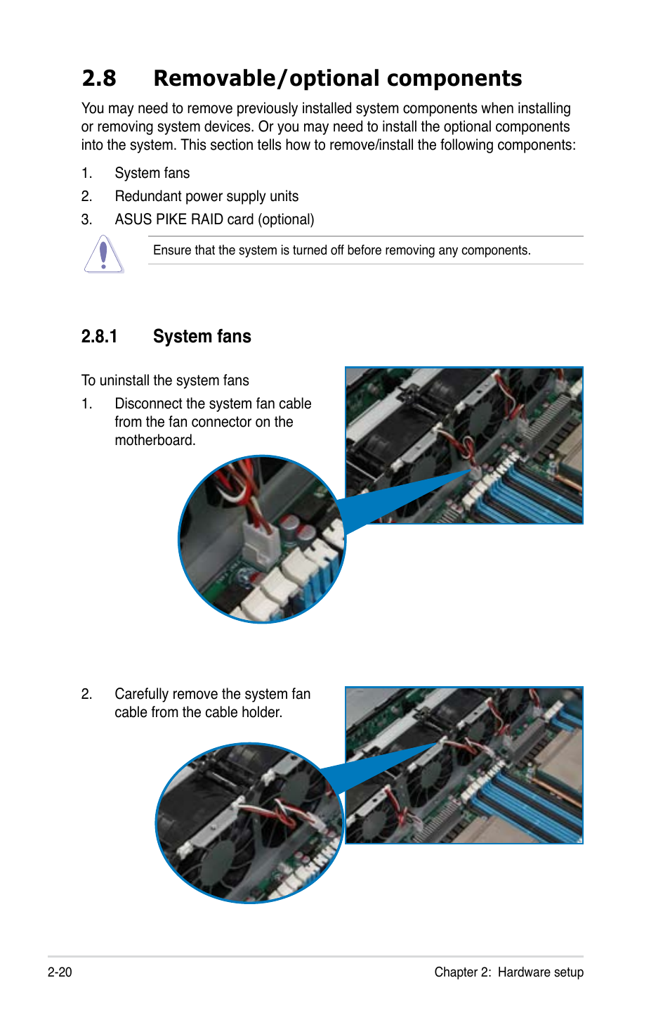 8 removable/optional components | Asus RS926-E7/RS8 User Manual | Page 42 / 200