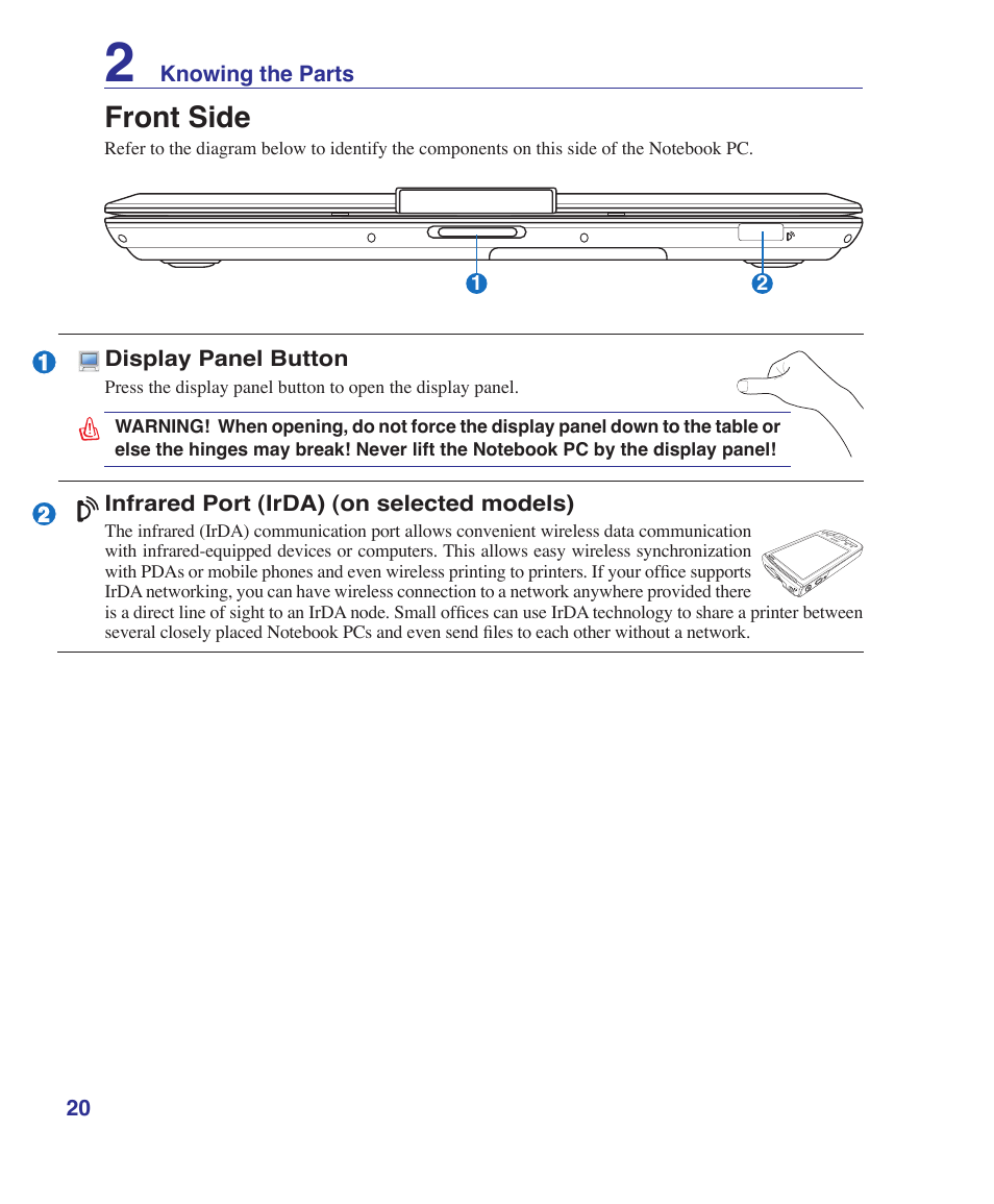 Front side | Asus V1S User Manual | Page 20 / 97