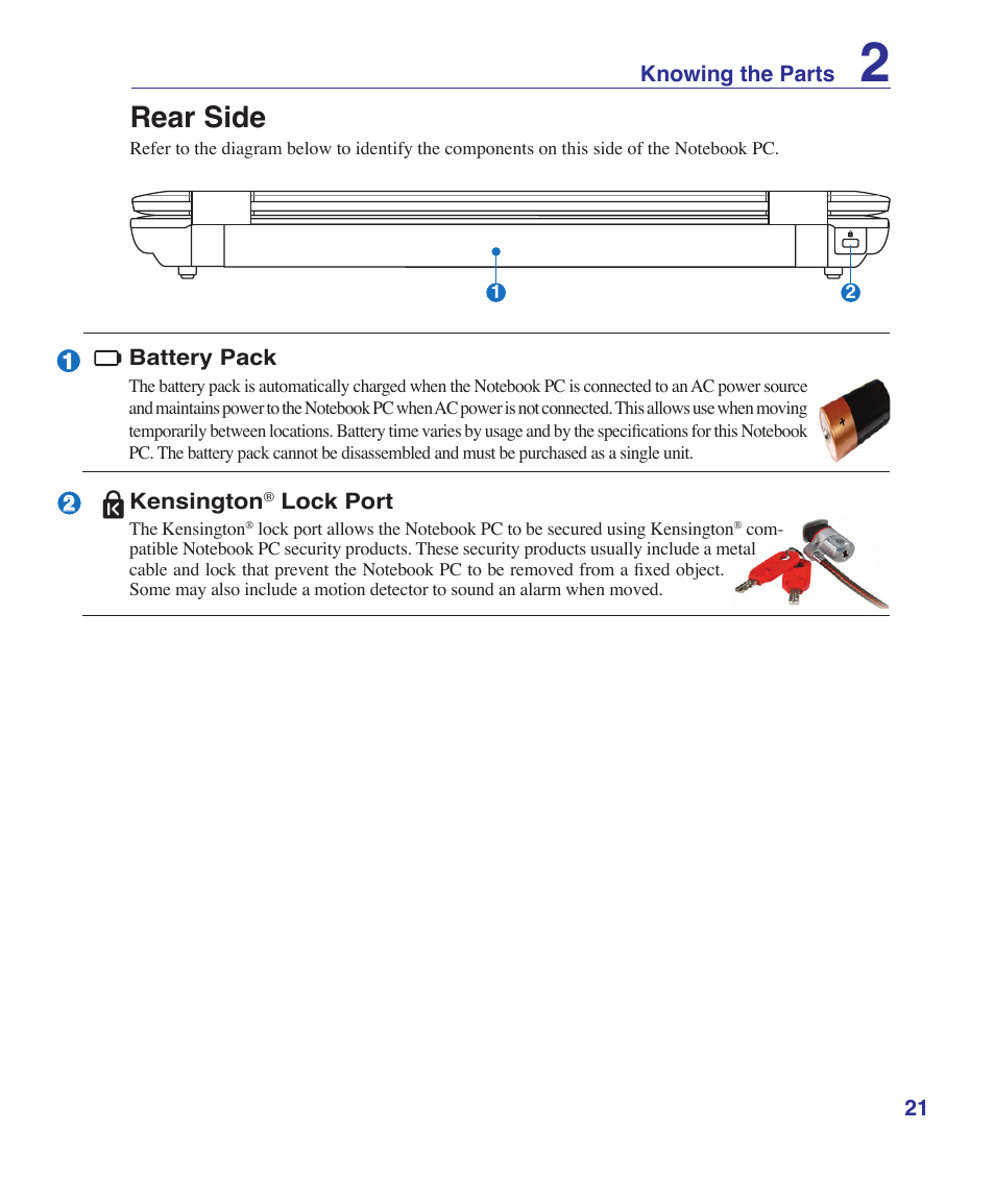 Rear side | Asus V1S User Manual | Page 21 / 97