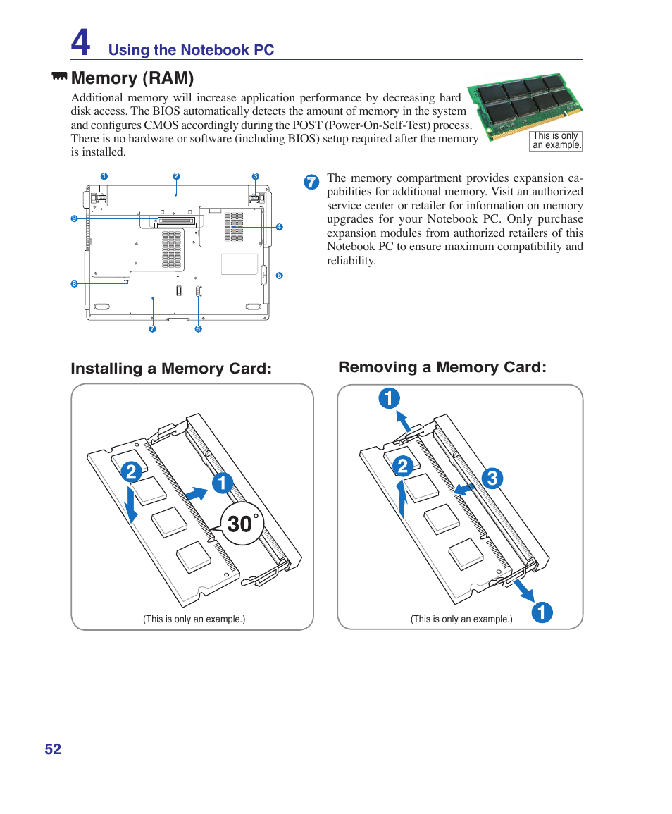 Memory (ram) | Asus V1S User Manual | Page 52 / 97