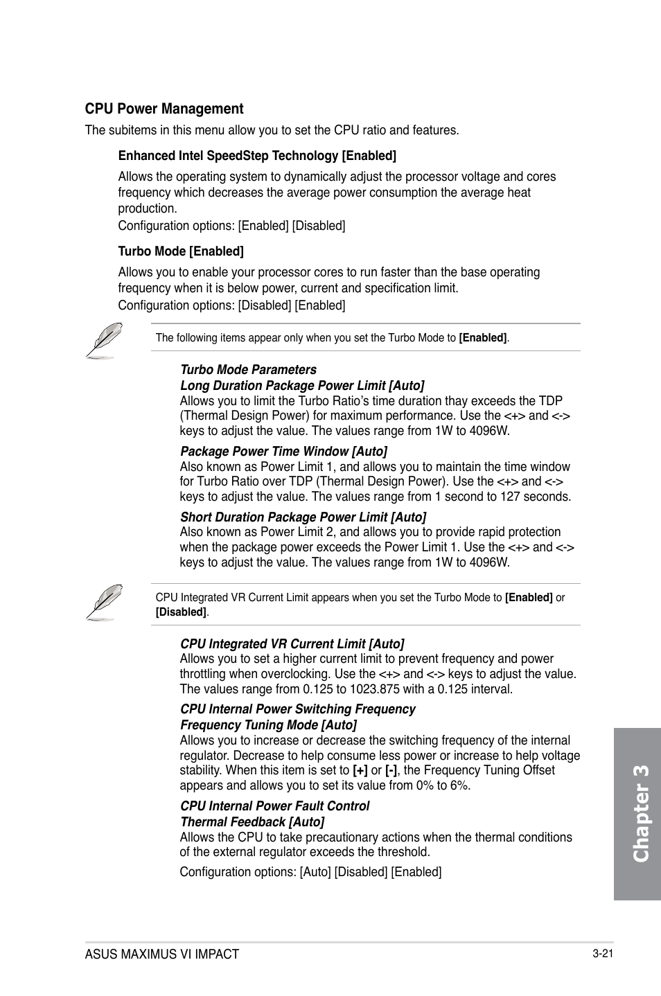 Chapter 3 | Asus MAXIMUS VI IMPACT User Manual | Page 105 / 222