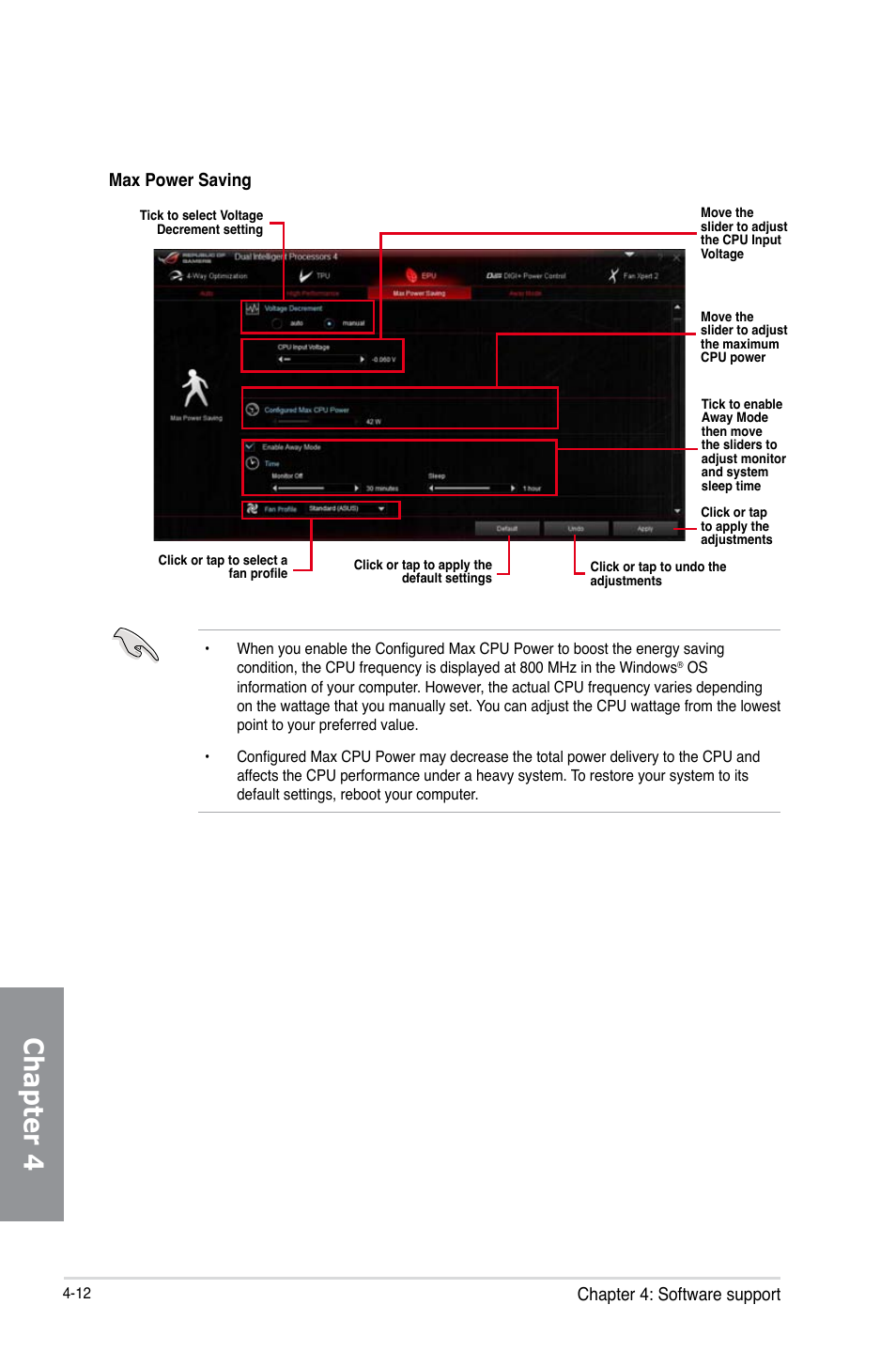 Chapter 4, Chapter 4: software support, Max power saving | Asus MAXIMUS VI IMPACT User Manual | Page 160 / 222
