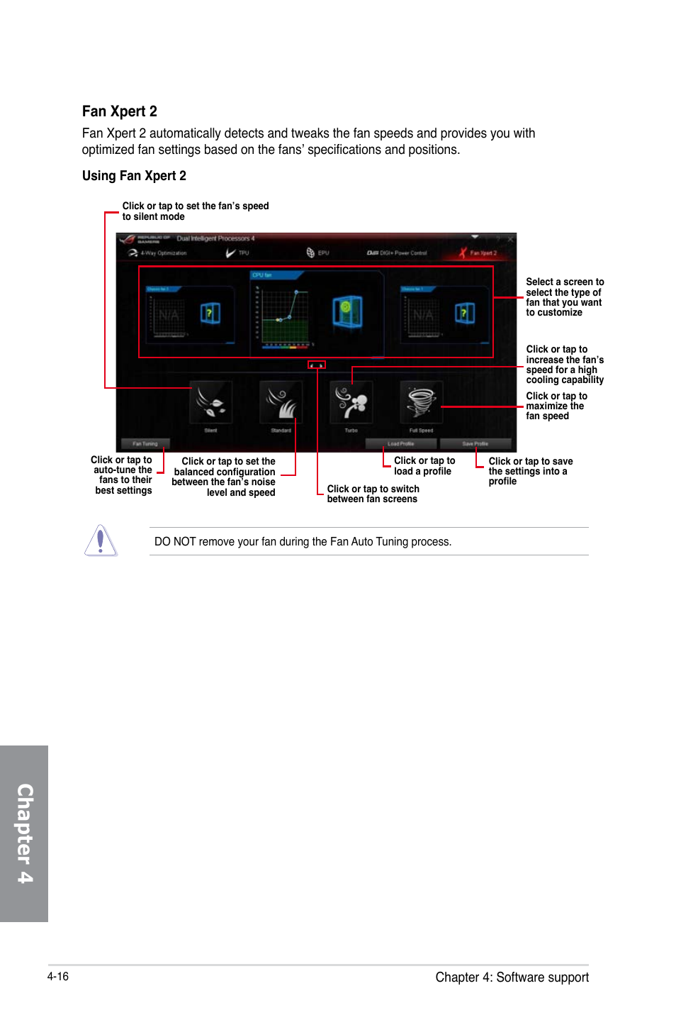 Chapter 4, Fan xpert 2, Chapter 4: software support | Asus MAXIMUS VI IMPACT User Manual | Page 164 / 222