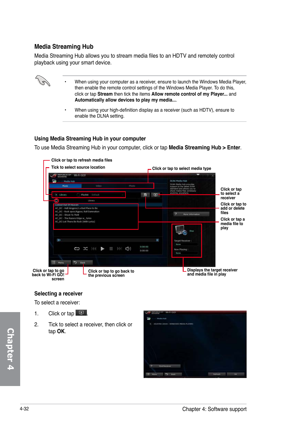 Chapter 4, Media streaming hub | Asus MAXIMUS VI IMPACT User Manual | Page 180 / 222