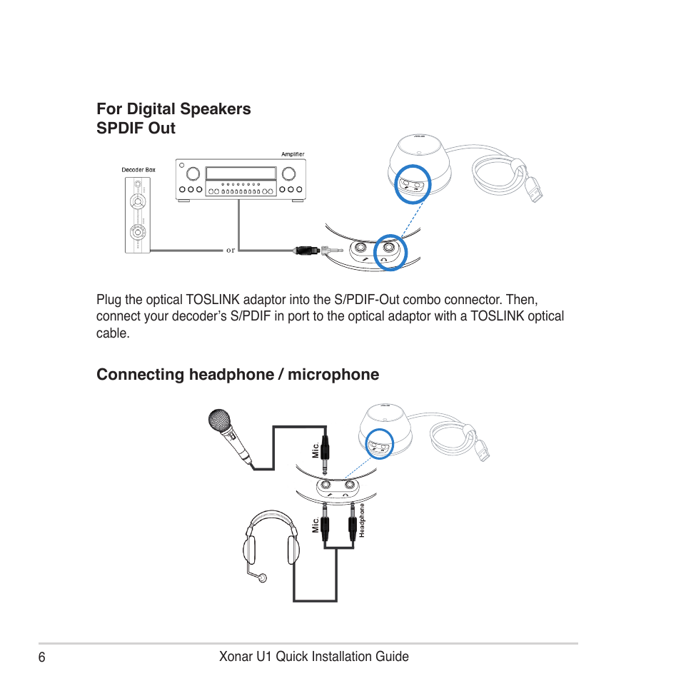 Asus Xonar U1 Lite User Manual | Page 6 / 8