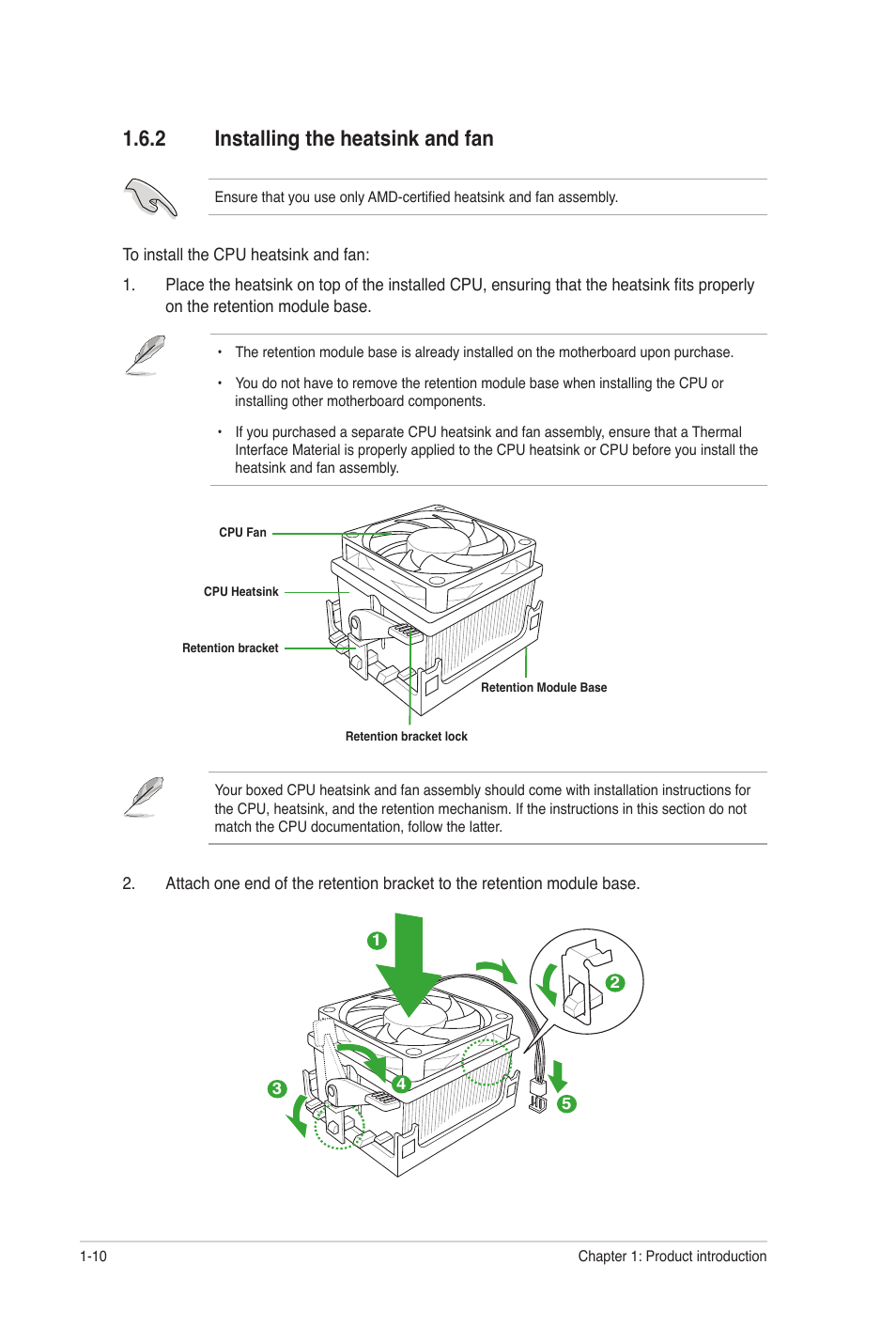 2 installing the heatsink and fan, Installing the heatsink and fan -10 | Asus M4A78LT-M User Manual | Page 20 / 64