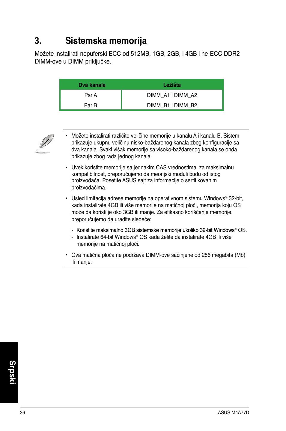 Srpski | Asus M4A77D User Manual | Page 36 / 42