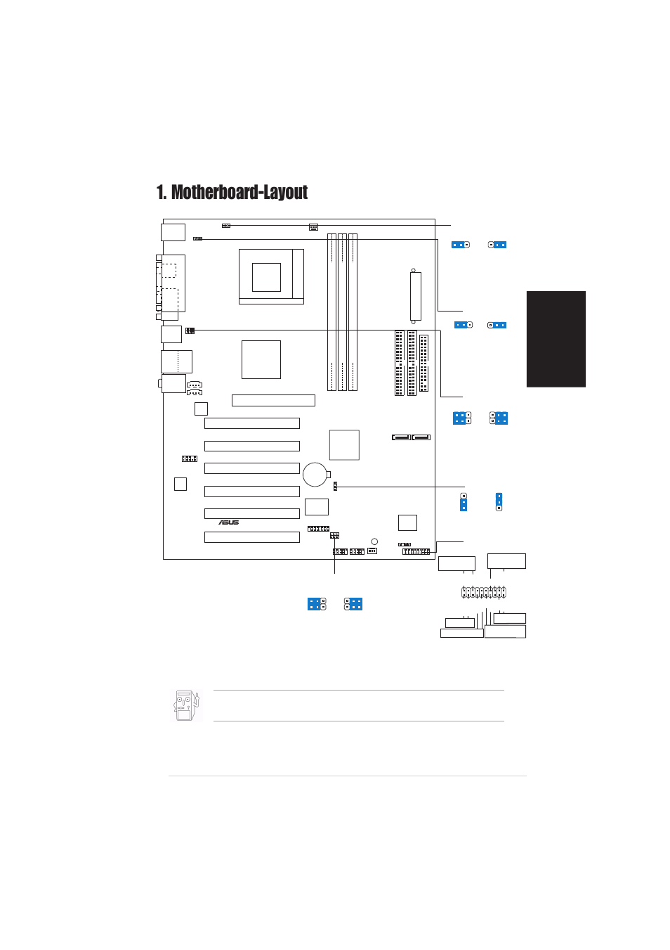 Motherboard-layout, Deutsch, Asus a7v600-x-motherboard | Via kt600, Pci1, Chipset, Panel | Asus A7V600-X User Manual | Page 5 / 16