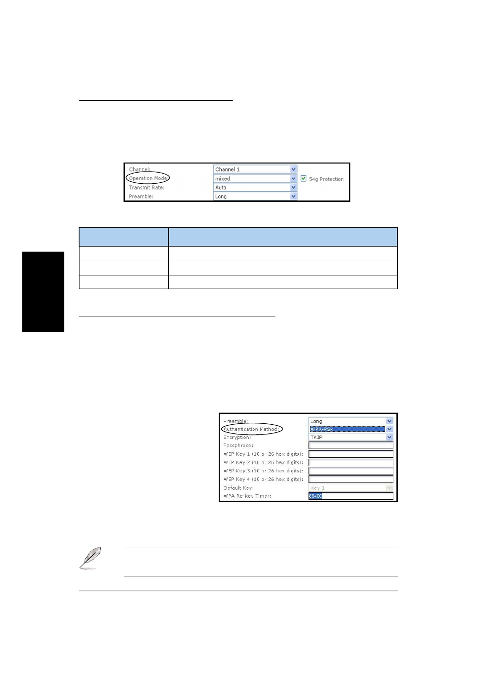 Einstellen des ap-betriebsmodus, Absichern ihrer drahtlosen kommunikation | Asus WL-330g User Manual | Page 54 / 120