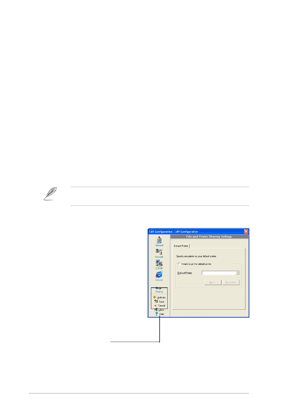 Sharing settings, Command buttons | Asus WL-160g User Manual | Page 42 / 48