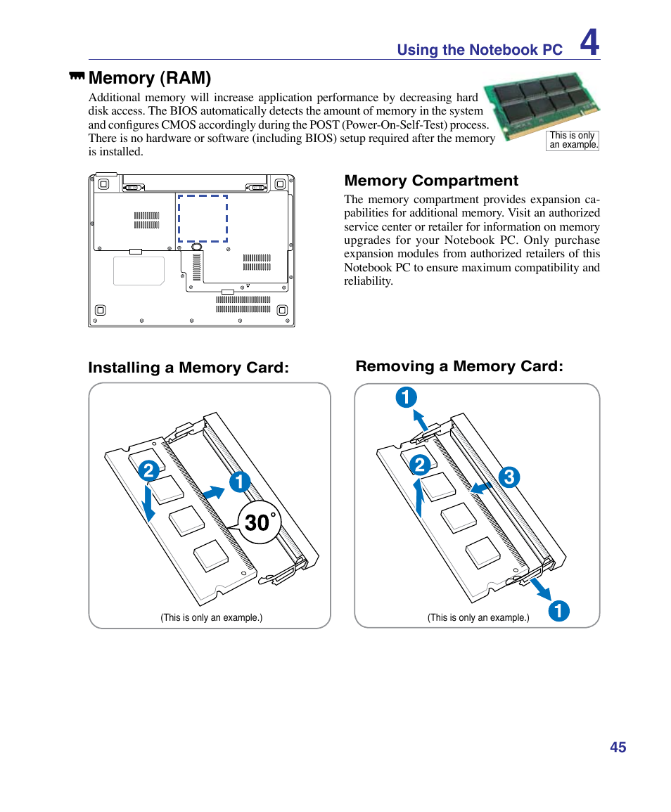 Memory (ram) | Asus VX3 User Manual | Page 45 / 89