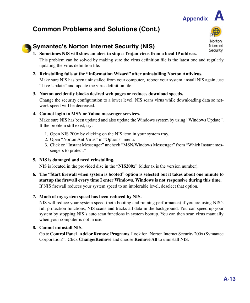 Common problems and solutions (cont.) | Asus VX3 User Manual | Page 69 / 89