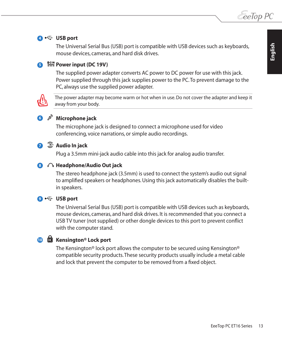 Asus ET1602C User Manual | Page 13 / 36