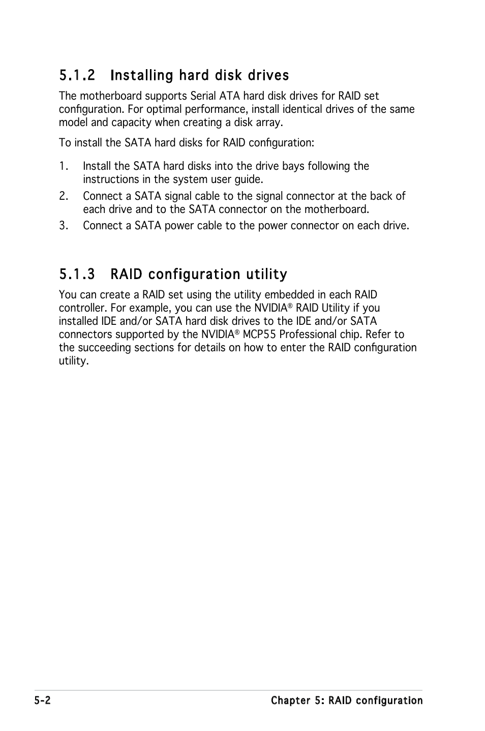 2 installing hard disk drives, 3 raid configuration utility | Asus KFN5-D SLI User Manual | Page 112 / 146