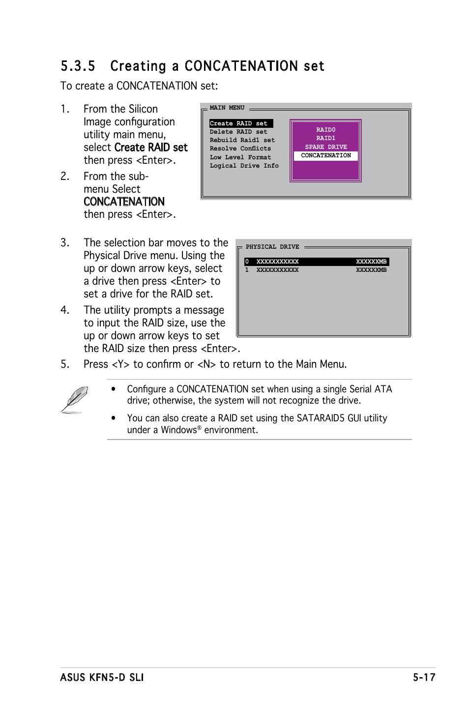 5 creating a concatenation set | Asus KFN5-D SLI User Manual | Page 127 / 146