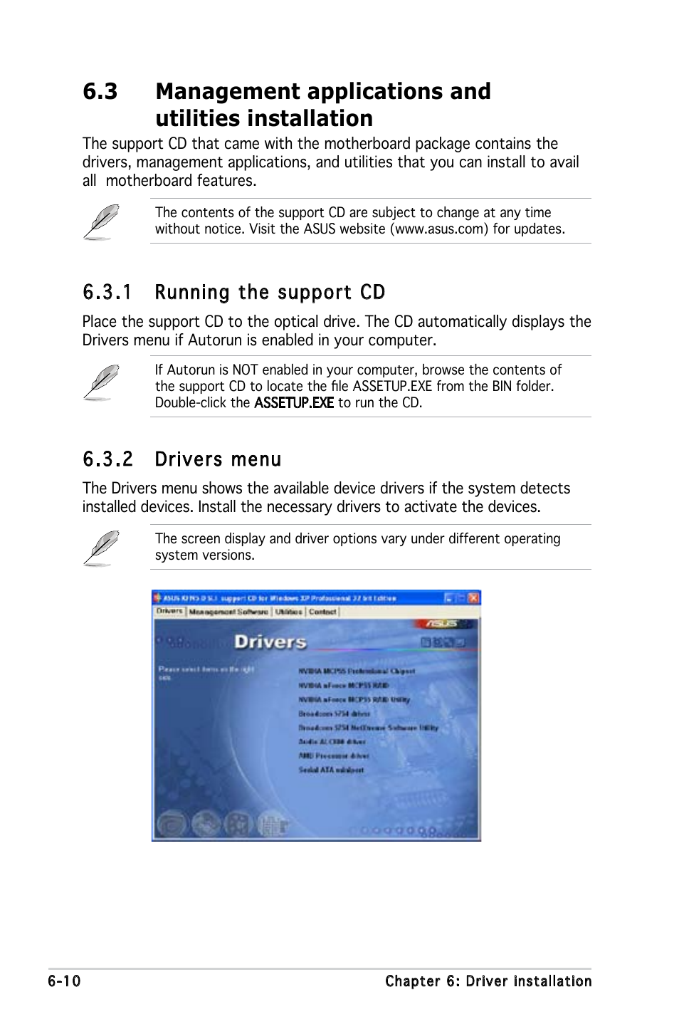 1 running the support cd, 2 drivers menu | Asus KFN5-D SLI User Manual | Page 140 / 146