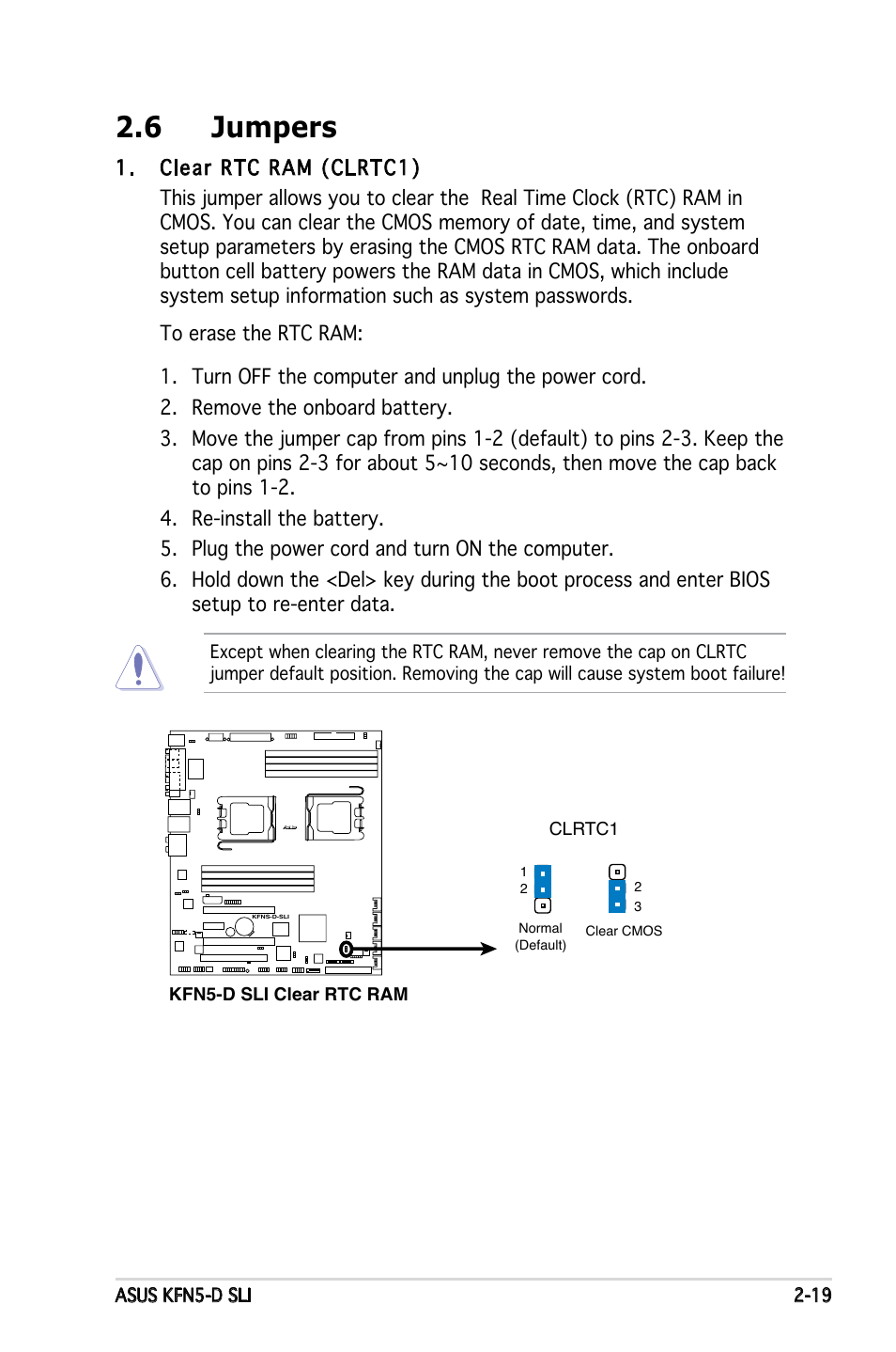 6 jumpers | Asus KFN5-D SLI User Manual | Page 39 / 146