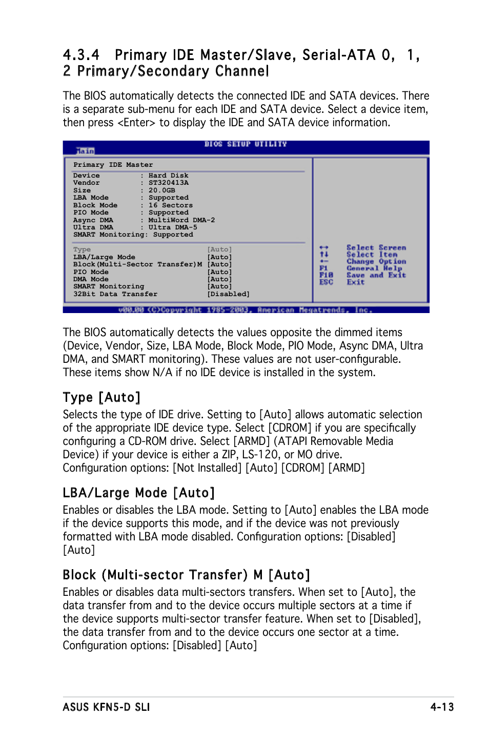 Type [auto, Lba/large mode [auto, Block (multi-sector transfer) m [auto | Asus KFN5-D SLI User Manual | Page 79 / 146