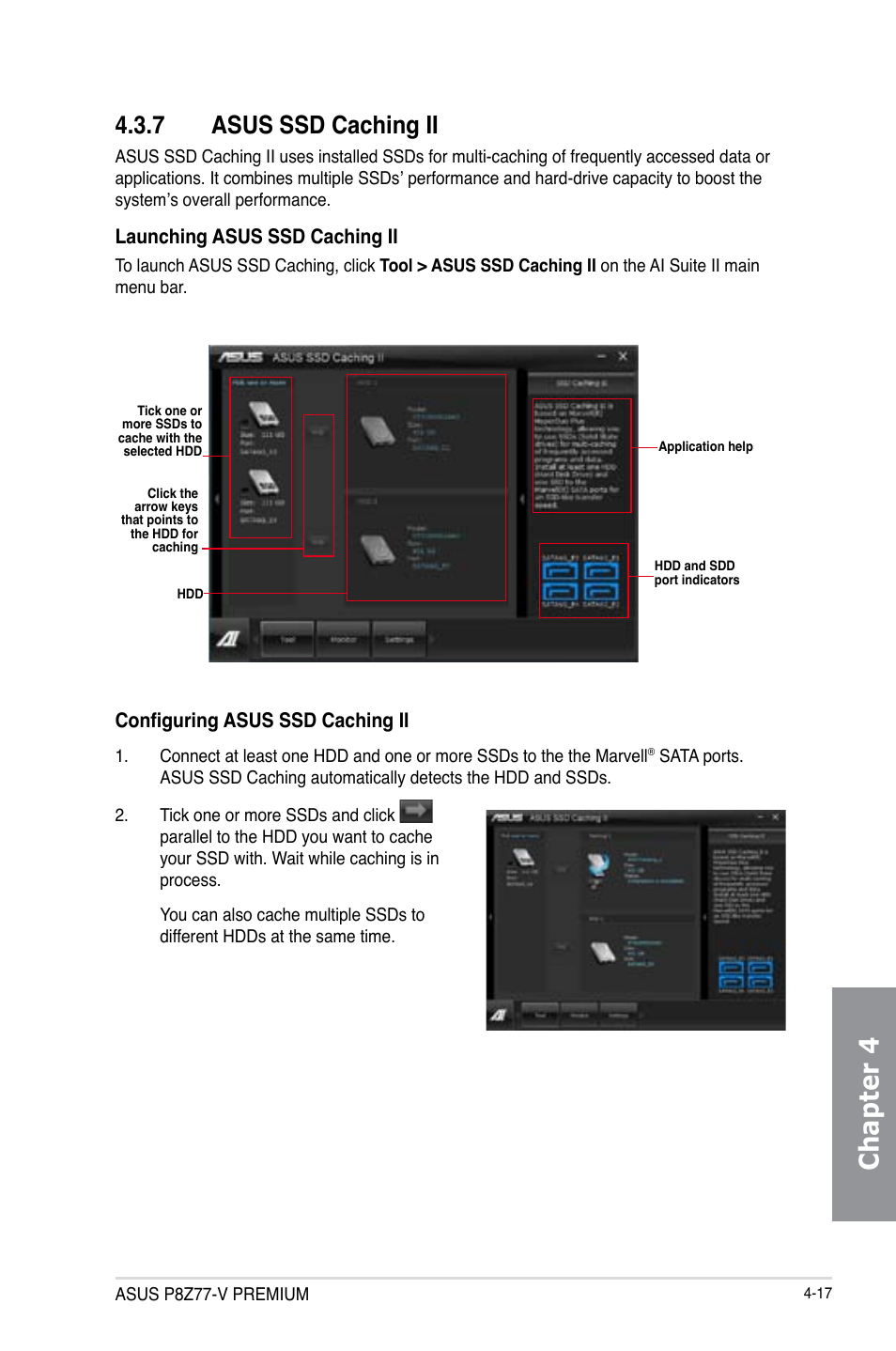 7 asus ssd caching ii, Asus ssd caching ii -17, Chapter 4 | Asus P8Z77-V PREMIUM User Manual | Page 151 / 208