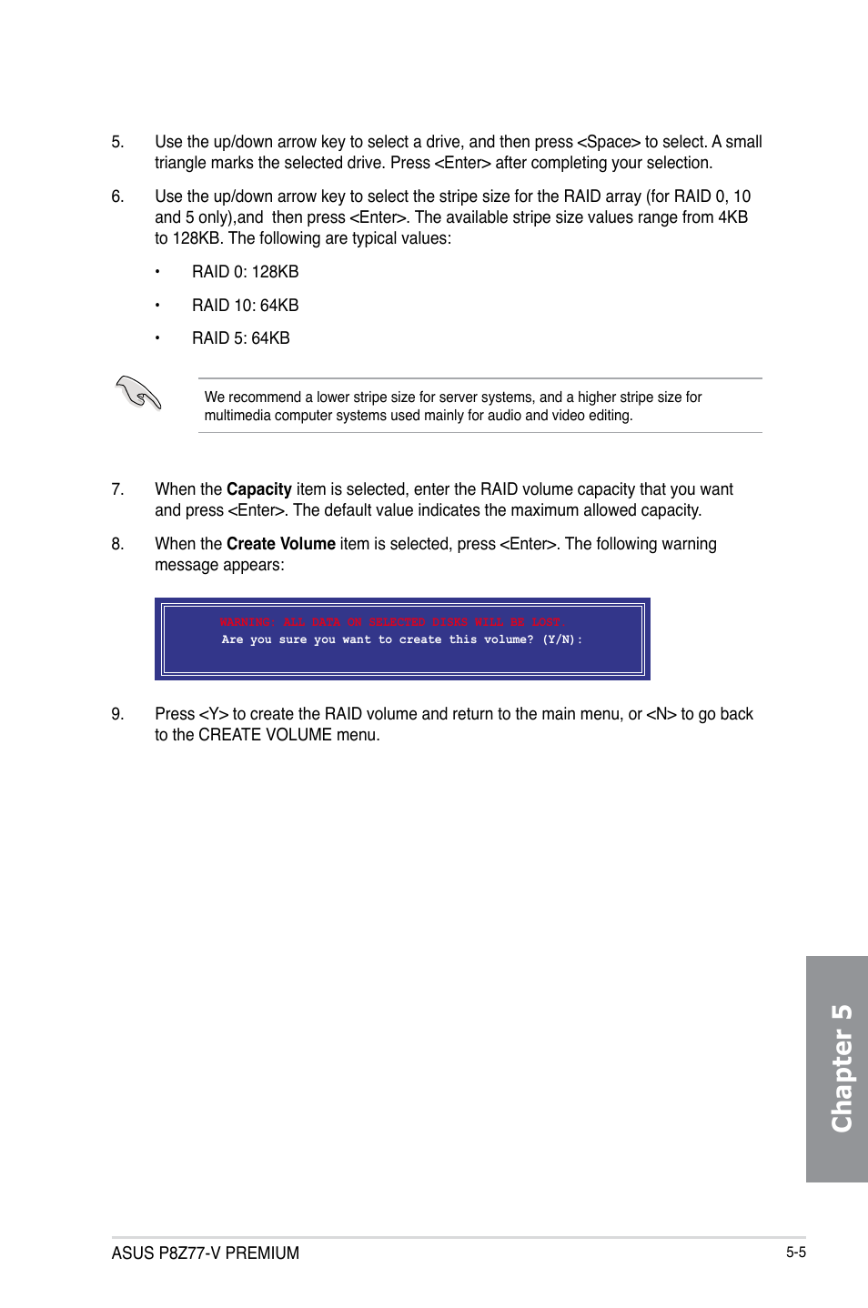 Chapter 5 | Asus P8Z77-V PREMIUM User Manual | Page 165 / 208