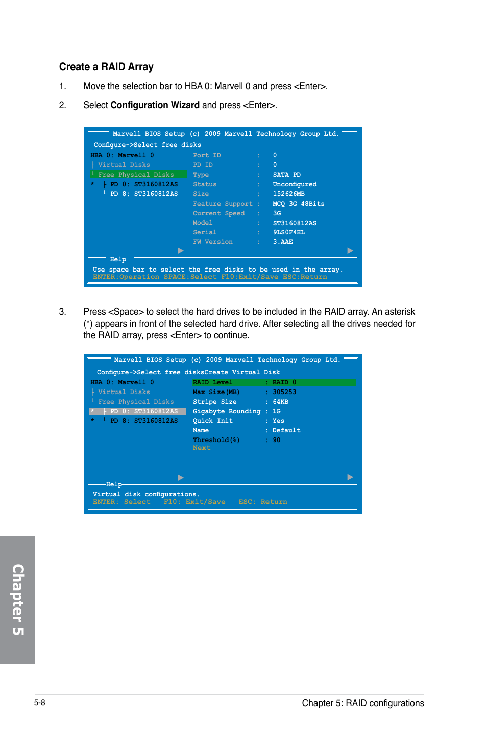 Chapter 5, Create a raid array | Asus P8Z77-V PREMIUM User Manual | Page 168 / 208